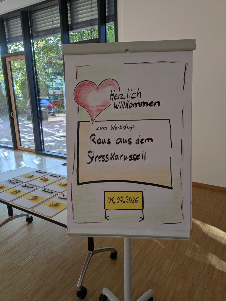 Flipchart aus einem Workshop für Stressmanagement mit pädagogischen Teams im Bereich Bildung