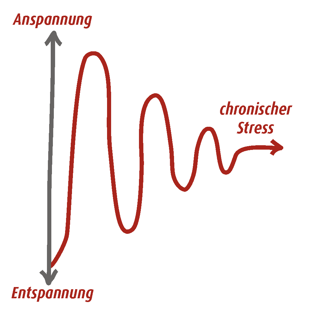 Grafik zu chronischem Stress und den Folgen dauerhaft hoher Belastung